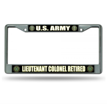 ARMY LIEUTENANT COLONEL RETIRED CHROME LICENSE PLATE FRAME - £23.42 GBP