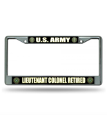 ARMY LIEUTENANT COLONEL RETIRED CHROME LICENSE PLATE FRAME - £24.04 GBP