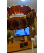Unique vintage   green leaves bakelite  bangle bracelet - $129.00