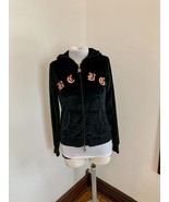 VTG Y2K BCBG MaxAzria Black Velour Rhinestone Track Suit L Hoodie Juicy ... - £56.93 GBP