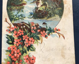 Flowers And Water Victorian Trade Card VTC 8 - £5.44 GBP