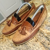 Bally Riva Slip On Tassel Loafers Brow Leather Dress Shoes Men&#39;s Size 11 M - $148.50