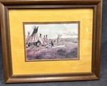 C M Charles Russell Signed Vintage Print Rustic Wood Matte Glass Frame 1... - $38.61