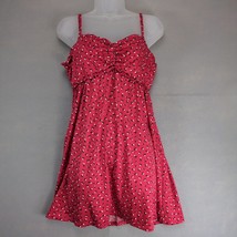 Lily Rose Red White Floral Y2K Babydoll Mini Dress Sz L Spaghetti Straps... - $27.00