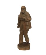 Hand Carved Wood Folk Art Barefooted Peasant Farmer Man Sowing Seeds Fig... - £54.71 GBP