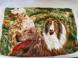 Vintage Dogs Fabric Pillow Cover 18x13&quot; - £6.05 GBP