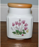 RARE! Portmeirion Botanic Garden Square Canister Cyclamen Repandum NICE!! - $39.59