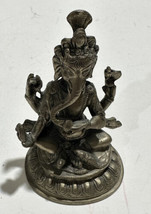 Ganesha Statue Handmade Home Decor Art Metal Idol Ganesh 5”x3” - £30.58 GBP