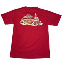 Reyn Spooner Santa Shirt Mens Medium Red Short Sleeve Crewneck Surf Wood... - £17.31 GBP