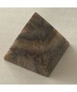 Pyramid Shape Stone Crystal Banded Agate Blue Purple Cream  1.75” H x 1.... - £7.46 GBP
