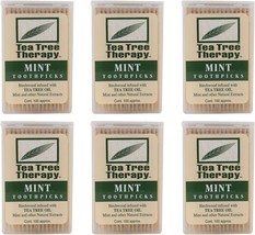 Tea Tree Therapy - Tea Tree &amp; Menthol Toothpicks 100-count (Pack of 6) - £31.35 GBP