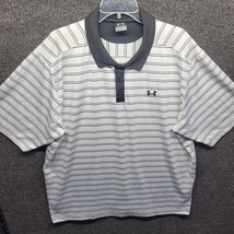 Under Armour White/Black Men&#39;s Sz 3XL Striped Golf Polo Shirt - £16.74 GBP