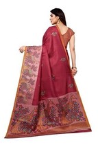 Womens Art Silk Printed Saree With Blouse Piece Sari Dress Party Wear - £14.98 GBP