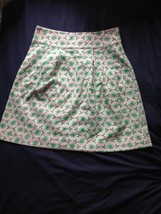 LILLY PULITZER 100% Cotton Pink Green Eyelet Pattern Skirt SZ 8 EUC - £39.10 GBP