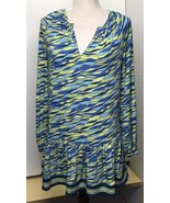 Michael Kors Petite Medium Women's Long Sleeve Ruffle Hem Dress P/XS Limeade - $42.03