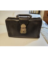 Vintage Antique Mini Small Doctor Bag Black Cowhide Leather 11 1/2&quot; x 8&quot; - $1,101.49 MXN