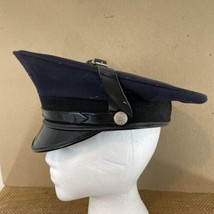 Bayly M 7 1/4-7 1/8 Blue Vintage Military Officer Visor Cap Hat - £38.56 GBP