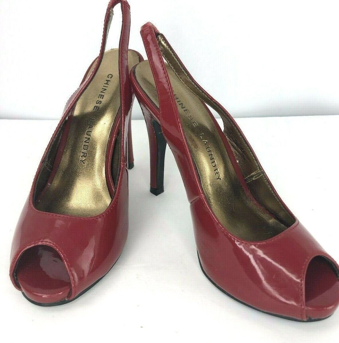 Primary image for Chinese Laundry Red Patent Sling Back Peep Toe Sandal  5.5 M Shoe 