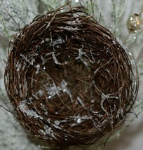 Unbranded  F 17557 Frosted Pine Bird Nest Pick Holiday balls image 2
