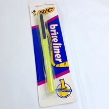 Vintage BIC Briteliner Pocket Highlighter Yellow Brite Liner 1991 in pac... - $15.00
