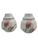 Salt Pepper Shakers Mauve Floral 3x2.5&quot; Cottagecore Grand Millennial Gra... - $166.50 MXN