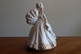 Vtg Josef Originals Lady Figurine Colonial White Dress Planter Japan Victorian - £78.66 GBP