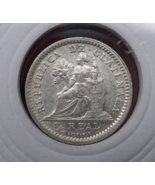 Guatemala 1894 Silver 1/2 Real Coin - $14.69