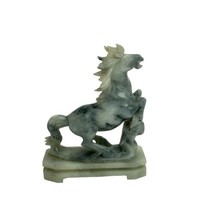 Carved Horse Soapstone Sculpture, 4.75&quot; Chinese Vintage Figurine - £12.55 GBP