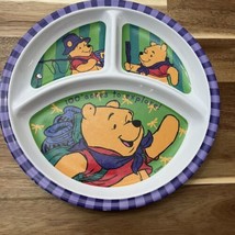 Vintage Winnie The Pooh Hiking Zak Designs Melamine Divided Plate 8” - £14.37 GBP