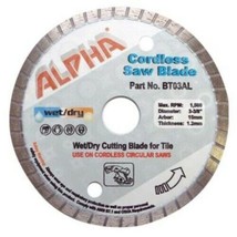 ALPHA BT03AL Cordless Saw Wet and Dry Blade for Tile 3-3/8&quot; - £24.39 GBP