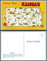 KANSAS Postcard - Tourist Map H8 - $2.84