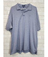 Peter Millar Polo Mens XXL Blue Gray Striped Crown Crafted Golf Shirt St... - $34.99