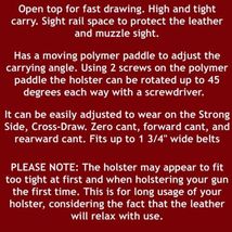 Fits H&K USP Full Size 9mm 40/45 4.41”BBL Leather Paddle Holster #1022# RH image 7
