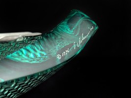 Stephen Schlanser Double Cigar Ashtray Art Glass 1996 Repaired cigar rest - $395.00