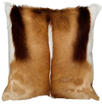 Springbok Skin Pillow Case 17x17&quot; Springbok Skin Cushion Case Beige Backing - $1,486.47 MXN