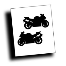 2X MOTORCYCLE DECAL for 954 CBR crotch rocket sport bike rider on trailer BLK - £10.97 GBP