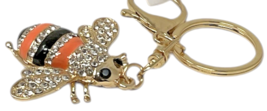 Bling Crystal Bumble Bee Honeybee Keychain Bag Pendant Purse Wallet Charm Orange image 5
