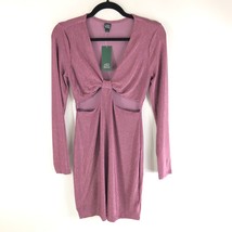 Wild Fable Mini Dress Metallic Bodycon Long Sleeve Cutout Stretch Purple XS - £9.87 GBP