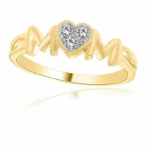 Verano Oferta Imitación Diamante Detalles Mom Anillo Corazón 18K Yellow Oro 925 - £84.80 GBP