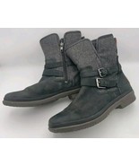 Womens Ugg Boots Waterproof Leather Wool And Shearling Zip Harness Buckl... - $57.48 CAD