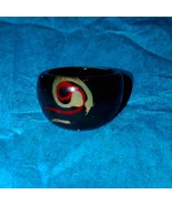 Gorgeous vintage Celluloid black red and gold size 6 Ring - $713.07 MXN