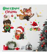 Mfault Magical Christmas Wall Decals Stickers Xmas Wizard Owl Decor - €11,08 EUR