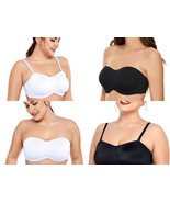 DELIMIRA Women&#39;s Jacquard Bandeau Minimizer Strapless Bra for Large Bust... - £10.53 GBP+