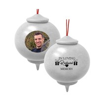 In Loving Memory Gift Photo Wood Bulb Ornament Urn - £31.28 GBP