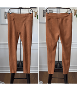 Spanx Camel Tan Sueded Moleskin Fabric Leggings L - $636.88 MXN