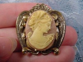 (CS38-3) HAIRBAND Lady mauve CAMEO Pin Pendant brooch necklace - £23.02 GBP