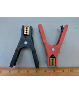21OO62 BATTERY CLAMPS, RED &amp; BLACK, 4-1/4&quot; LONG, FROM JUMP STARTER, FAIR... - £6.10 GBP