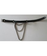 Black Leather and Silver Triple Drop Chain Collar - €42,22 EUR