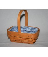 Longaberger 1999 Small Parsley Basket with Plastic &amp; Blue Paisley Liner - £18.95 GBP