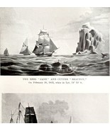 Brig Jane Cutter Beaufoy Whalers 1926 Nautical Antique Print Whale Hunti... - $379.94 MXN